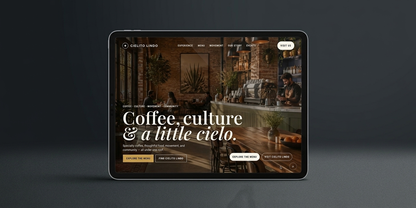 Cielito Lindo — Coffee Shop interface